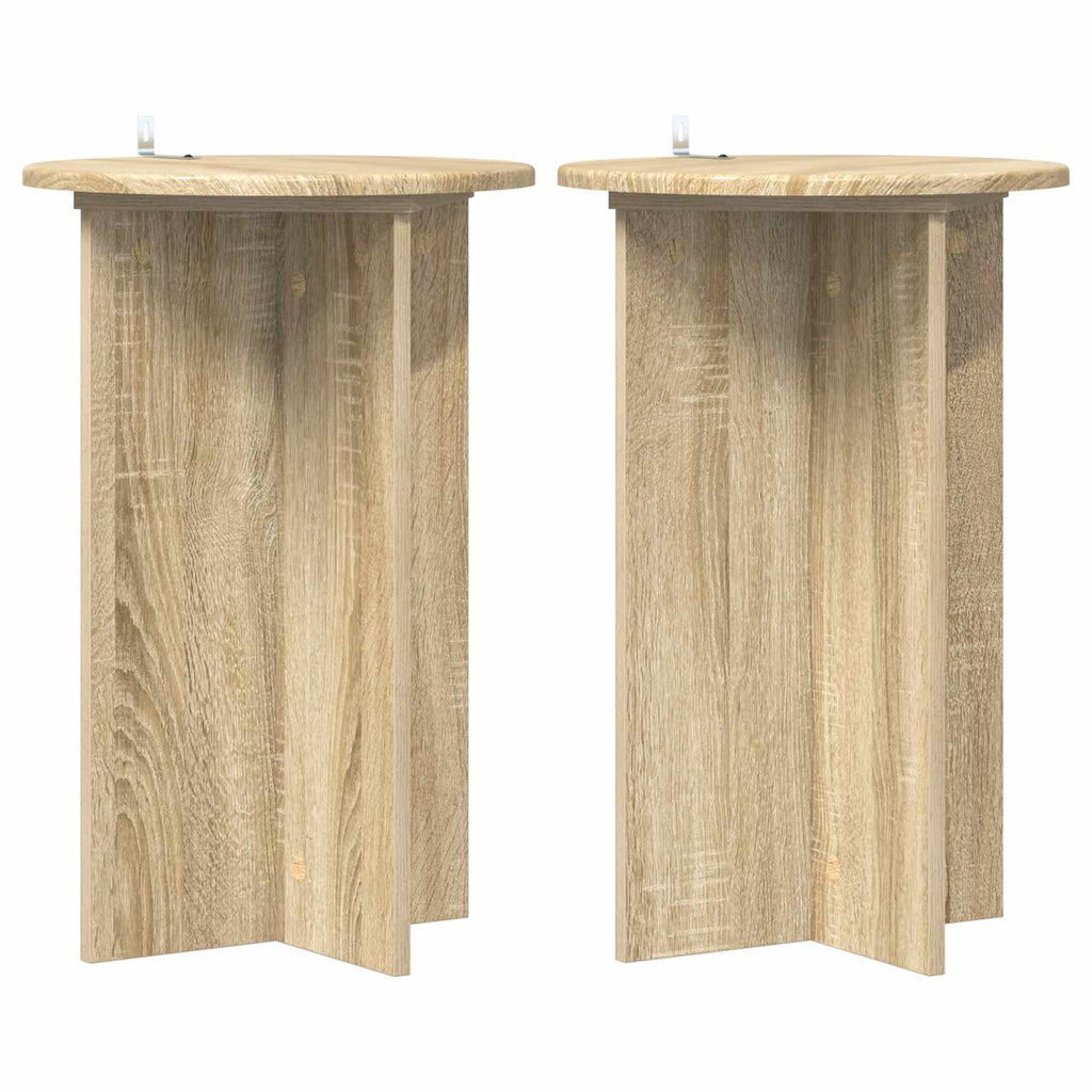 vidaXL Stojak na rośliny 2 pcs dąb Sonoma Ø40 x 60 cm