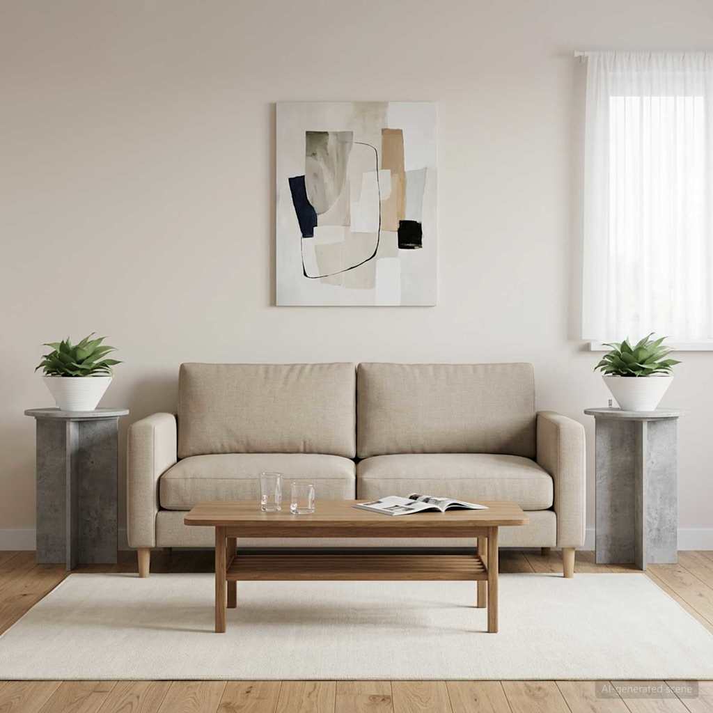 vidaXL Stojak na rośliny 2 pcs Betonowy szary Ø40 x 60 cm