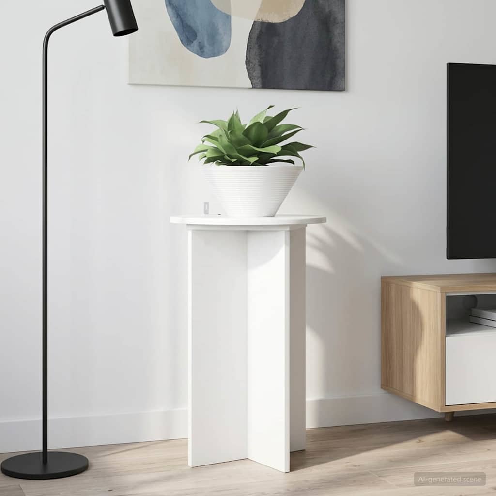 vidaXL Stojak na rośliny 2 pcs Biały wysoki połysk Ø40 x 60 cm