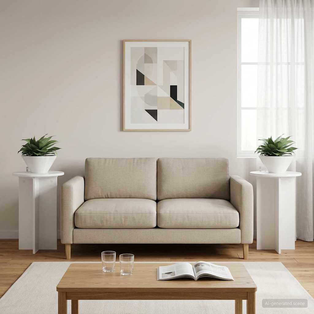 vidaXL Stojak na rośliny 2 pcs Biały wysoki połysk Ø40 x 60 cm