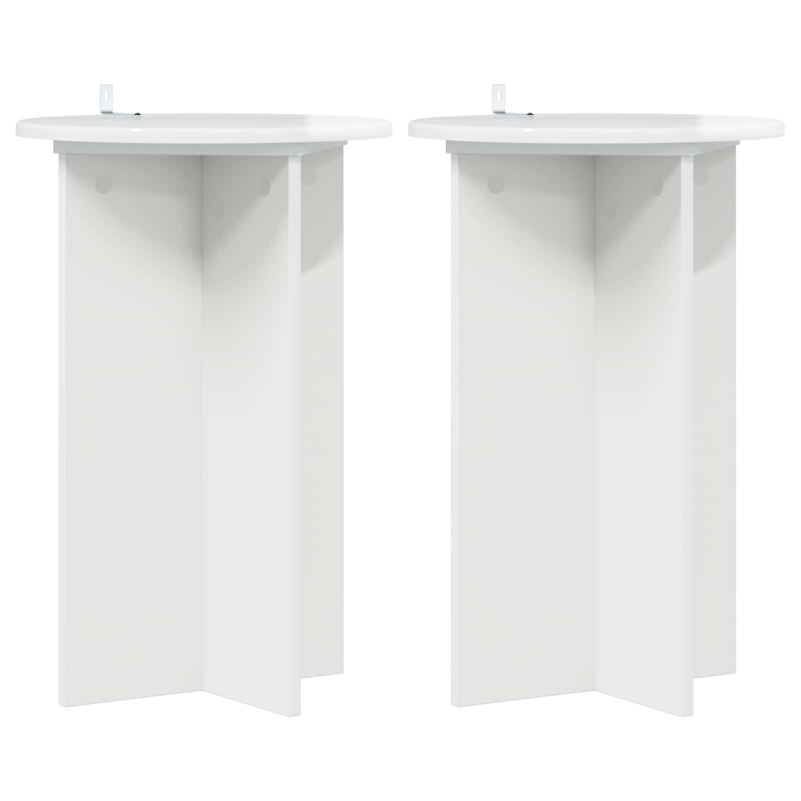 vidaXL Stojak na rośliny 2 pcs Biały wysoki połysk Ø40 x 60 cm
