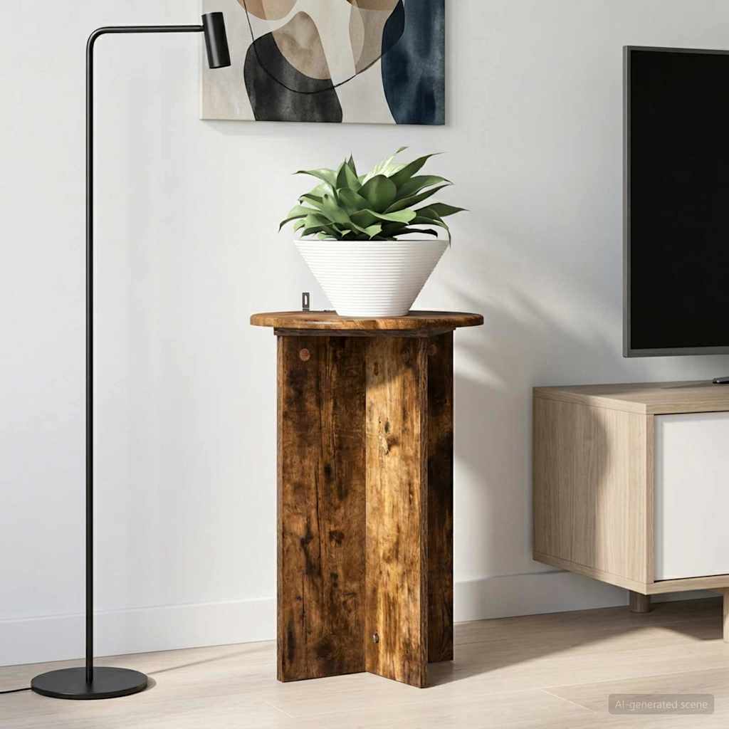 vidaXL Stojak na rośliny 2 pcs Dąb wędzony Ø40 x 60 cm