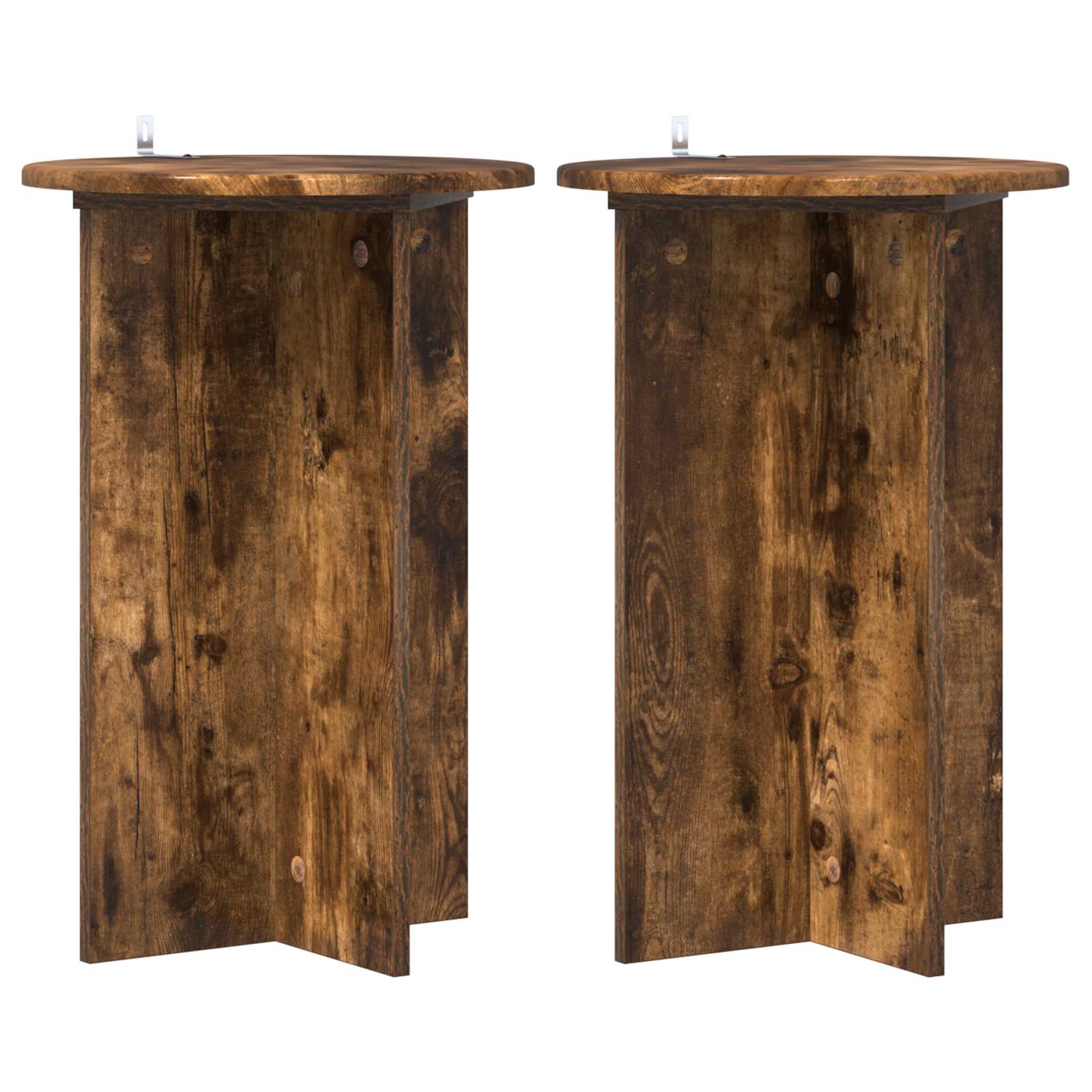 vidaXL Stojak na rośliny 2 pcs Dąb wędzony Ø40 x 60 cm