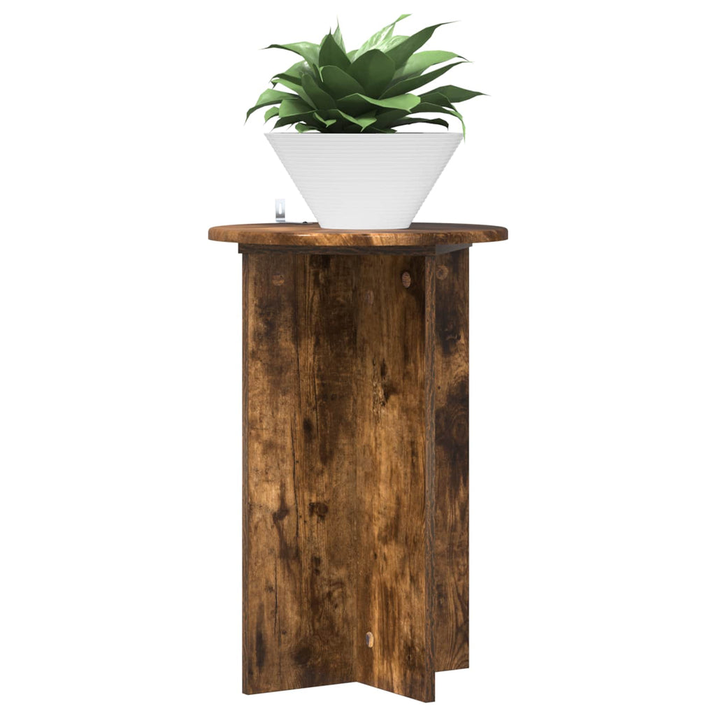 vidaXL Stojak na rośliny 2 pcs Dąb wędzony Ø40 x 60 cm