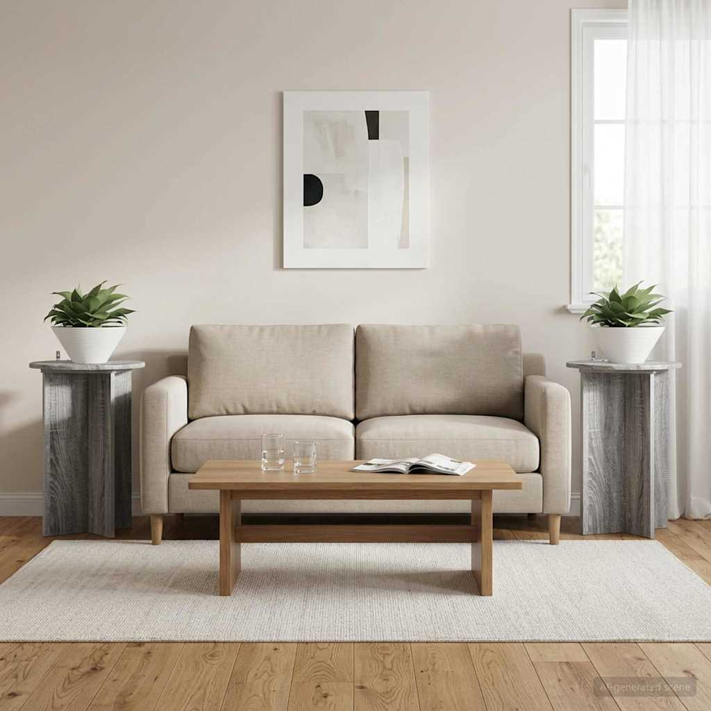 vidaXL Stojak na rośliny 2 pcs Szary Sonoma Ø40 x 60 cm