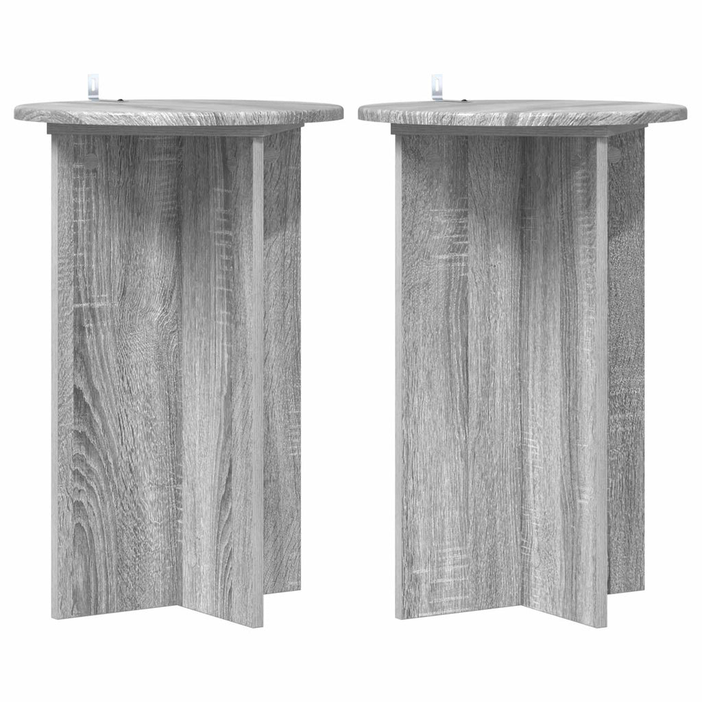 vidaXL Stojak na rośliny 2 pcs Szary Sonoma Ø40 x 60 cm