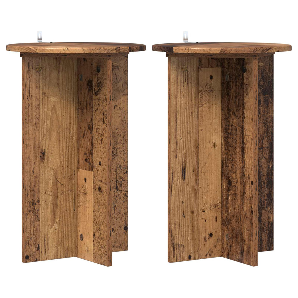 vidaXL Stojak na rośliny 2 pcs Stare drewno Ø40 x 60 cm