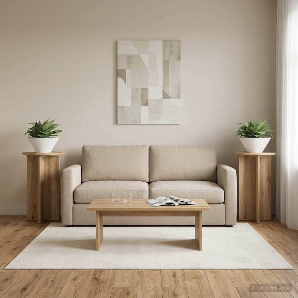 vidaXL Stojak na rośliny 2 pcs Dąb artisan Ø40 x 60 cm