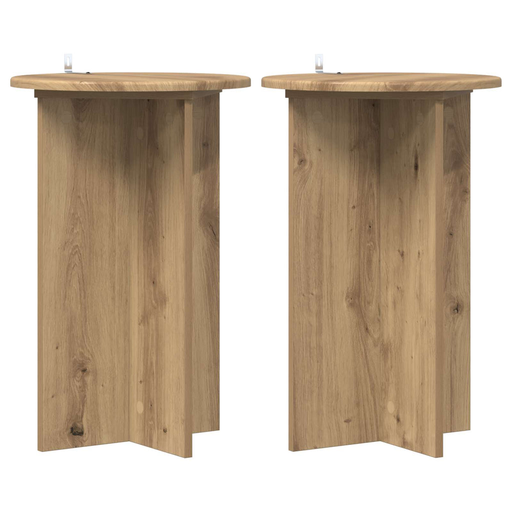 vidaXL Stojak na rośliny 2 pcs Dąb artisan Ø40 x 60 cm