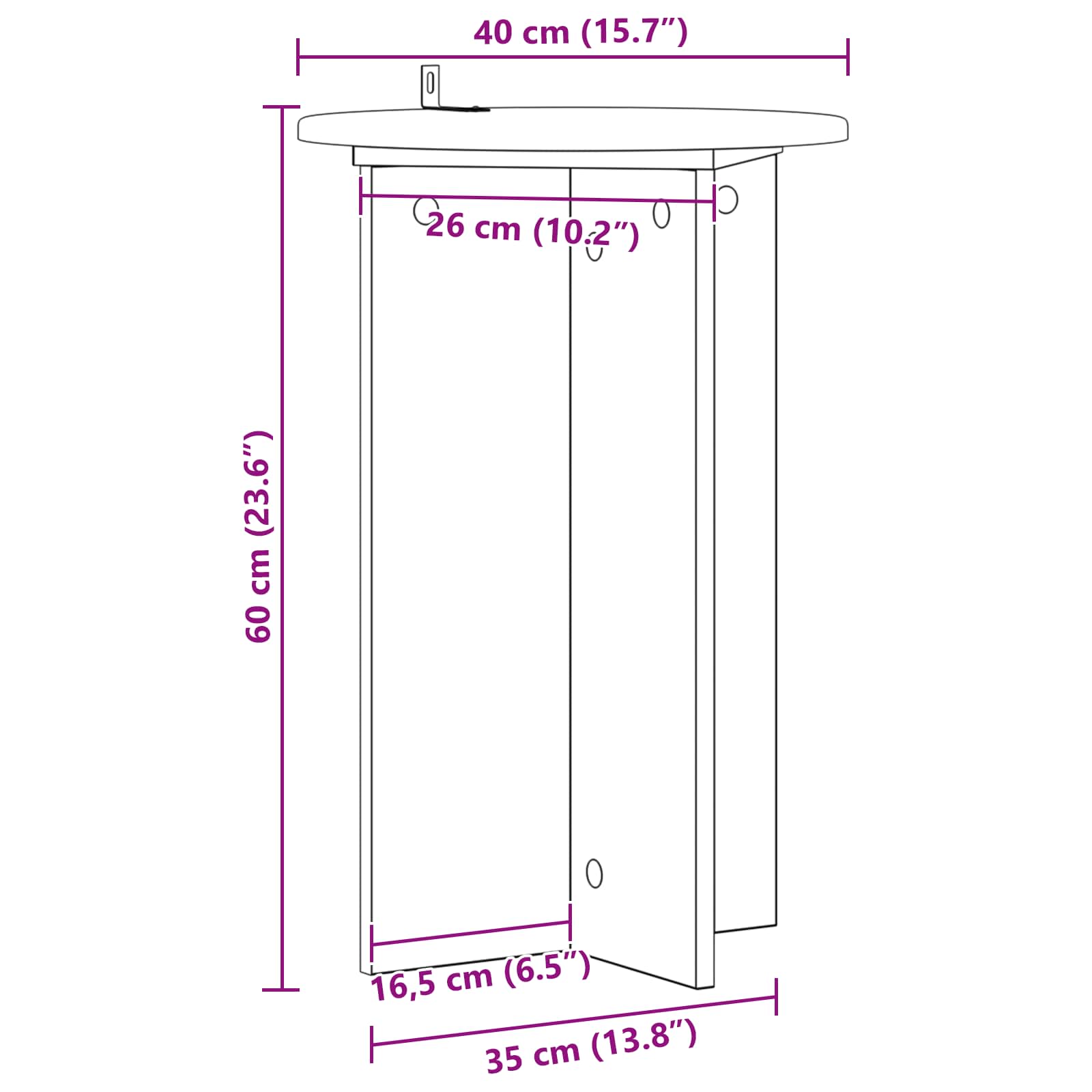 vidaXL Stojak na rośliny 2 pcs Dąb artisan Ø40 x 60 cm