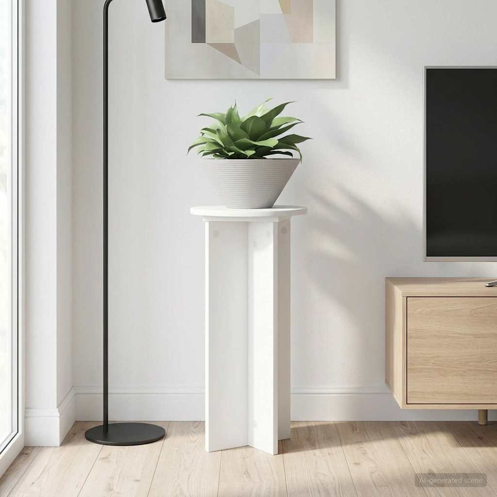 vidaXL Stojak na rośliny 2 pcs Biały Ø29,5 x 60 cm Drewno inżynieryjne