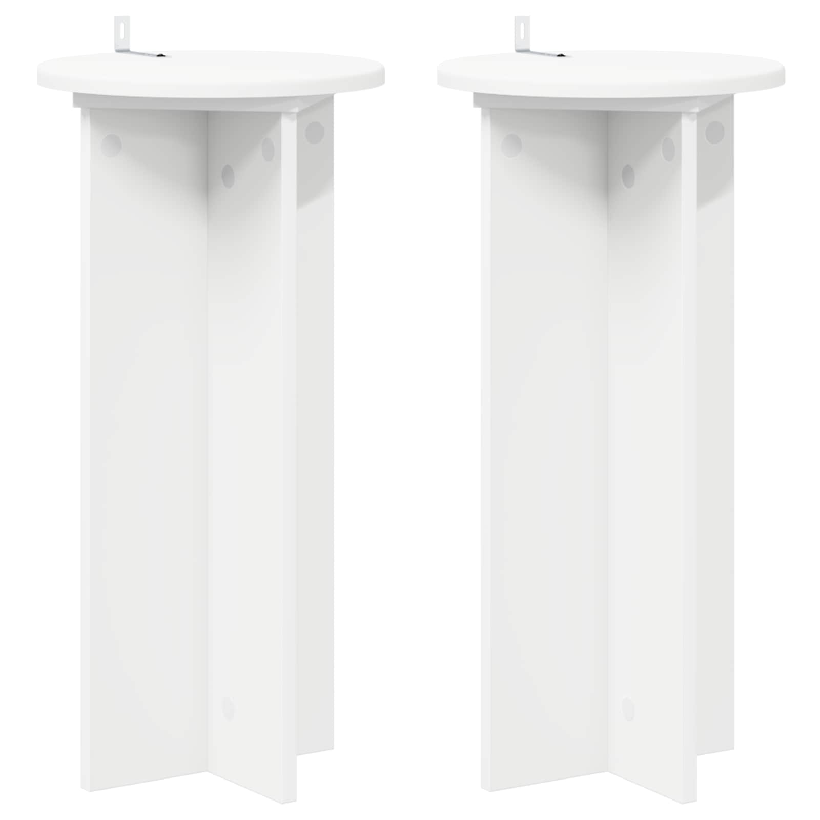 vidaXL Stojak na rośliny 2 pcs Biały Ø29,5 x 60 cm Drewno inżynieryjne