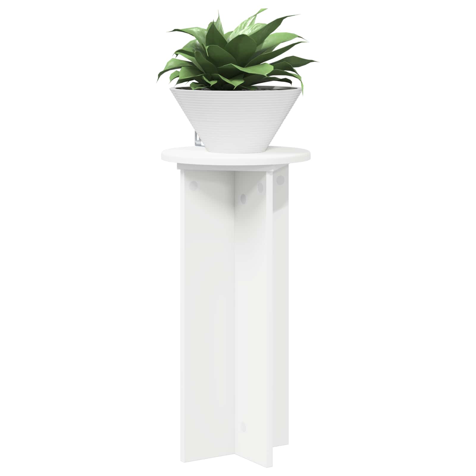 vidaXL Stojak na rośliny 2 pcs Biały Ø29,5 x 60 cm Drewno inżynieryjne