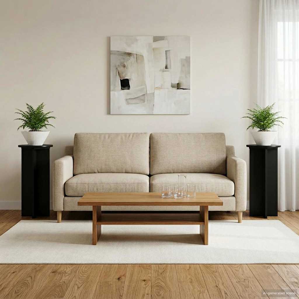 vidaXL Stojak na rośliny 2 pcs Czarny 29,5 x 29,5 x 60 cm