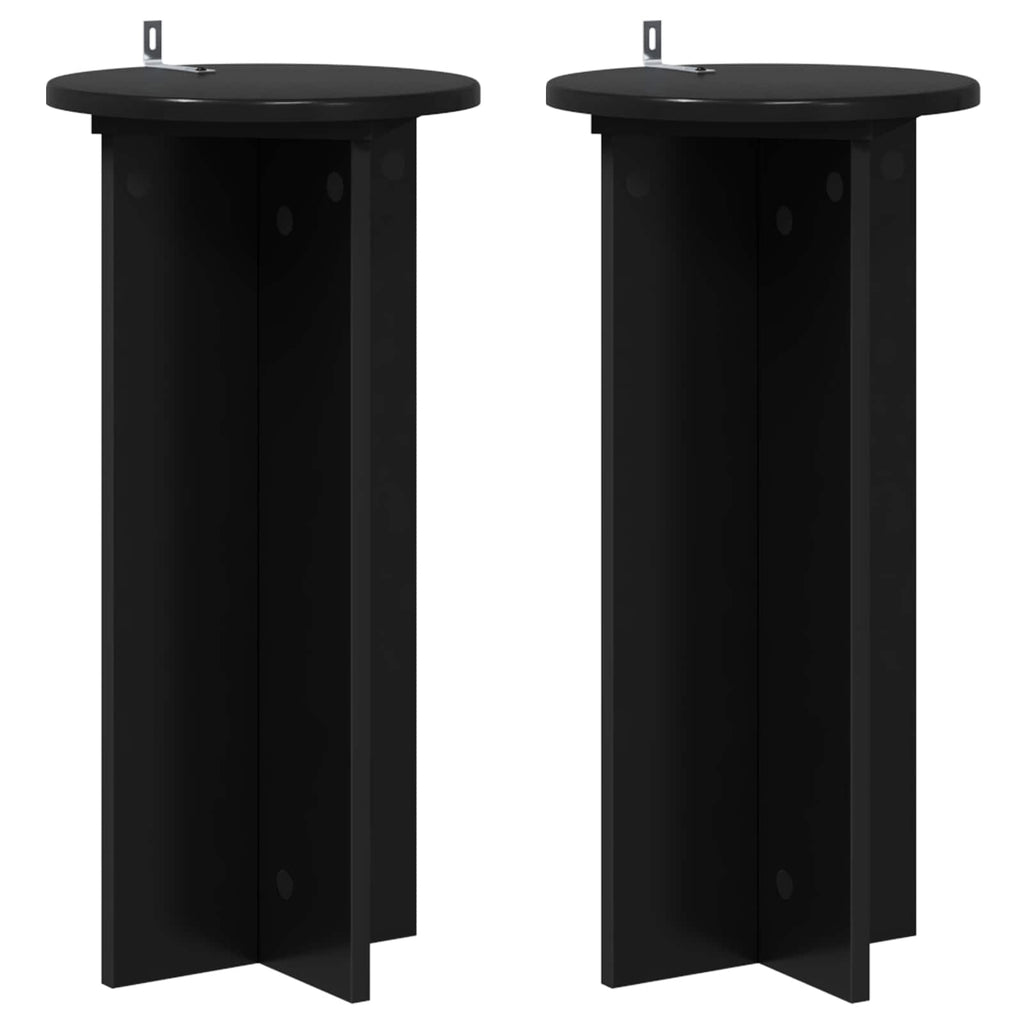 vidaXL Stojak na rośliny 2 pcs Czarny 29,5 x 29,5 x 60 cm