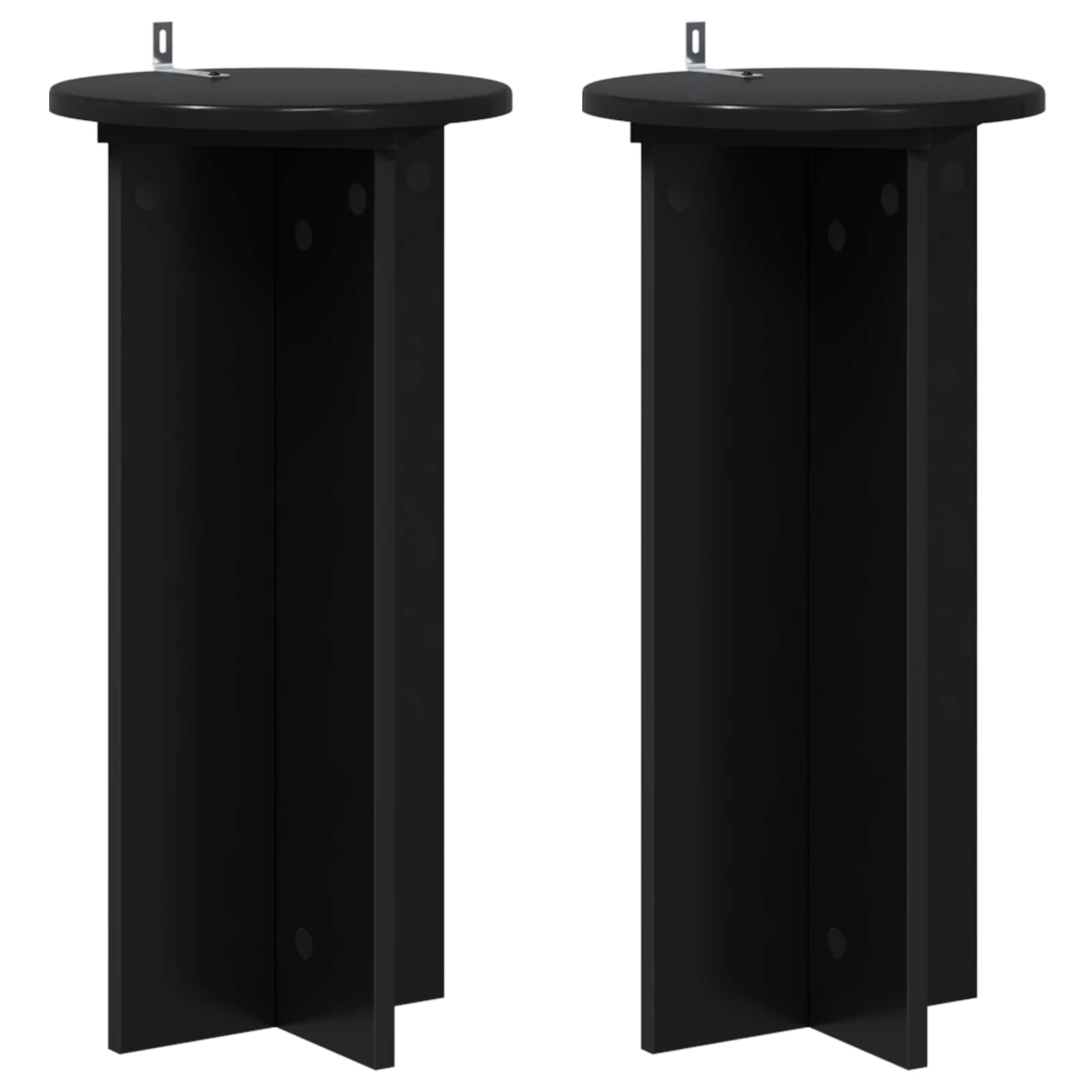 vidaXL Stojak na rośliny 2 pcs Czarny 29,5 x 29,5 x 60 cm