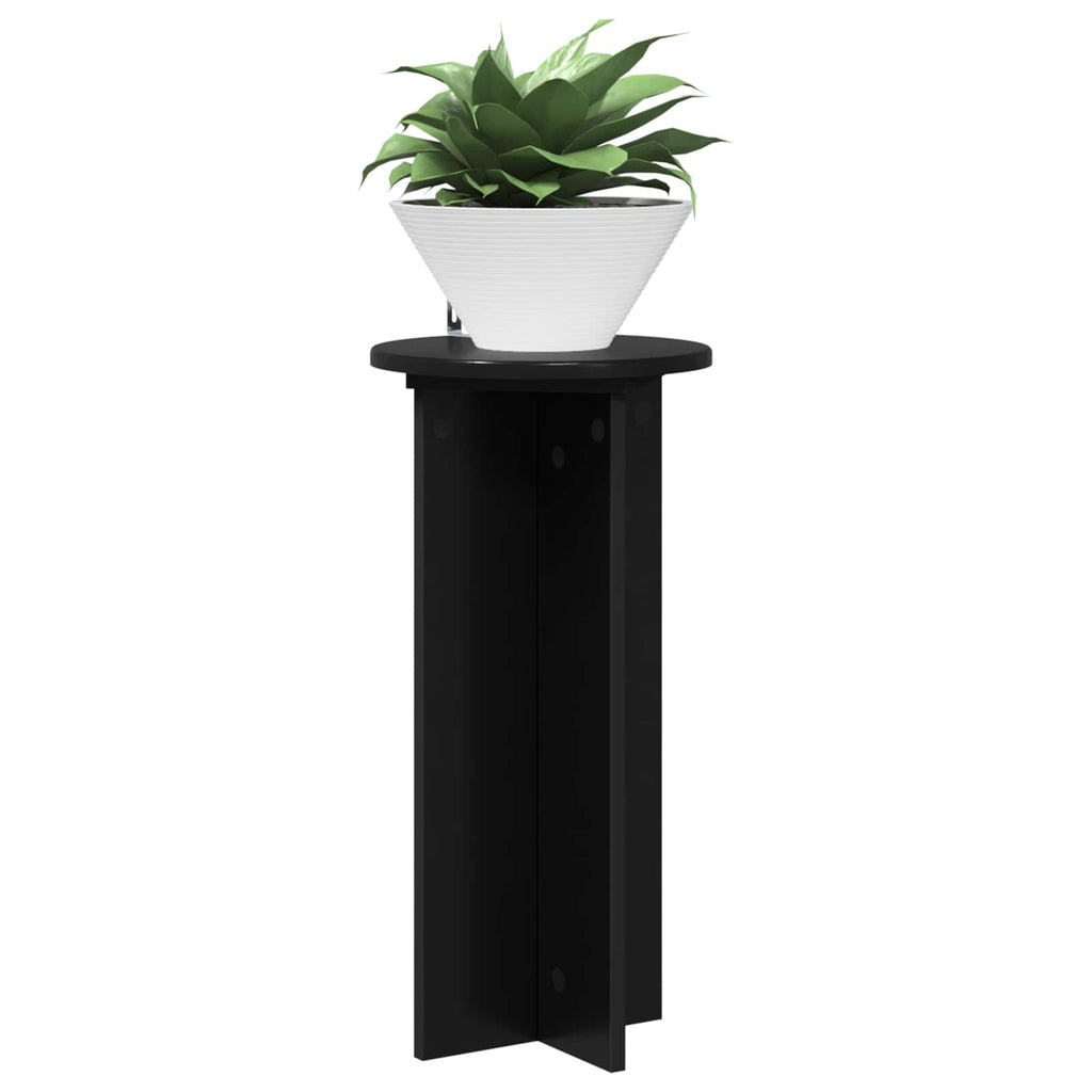 vidaXL Stojak na rośliny 2 pcs Czarny 29,5 x 29,5 x 60 cm