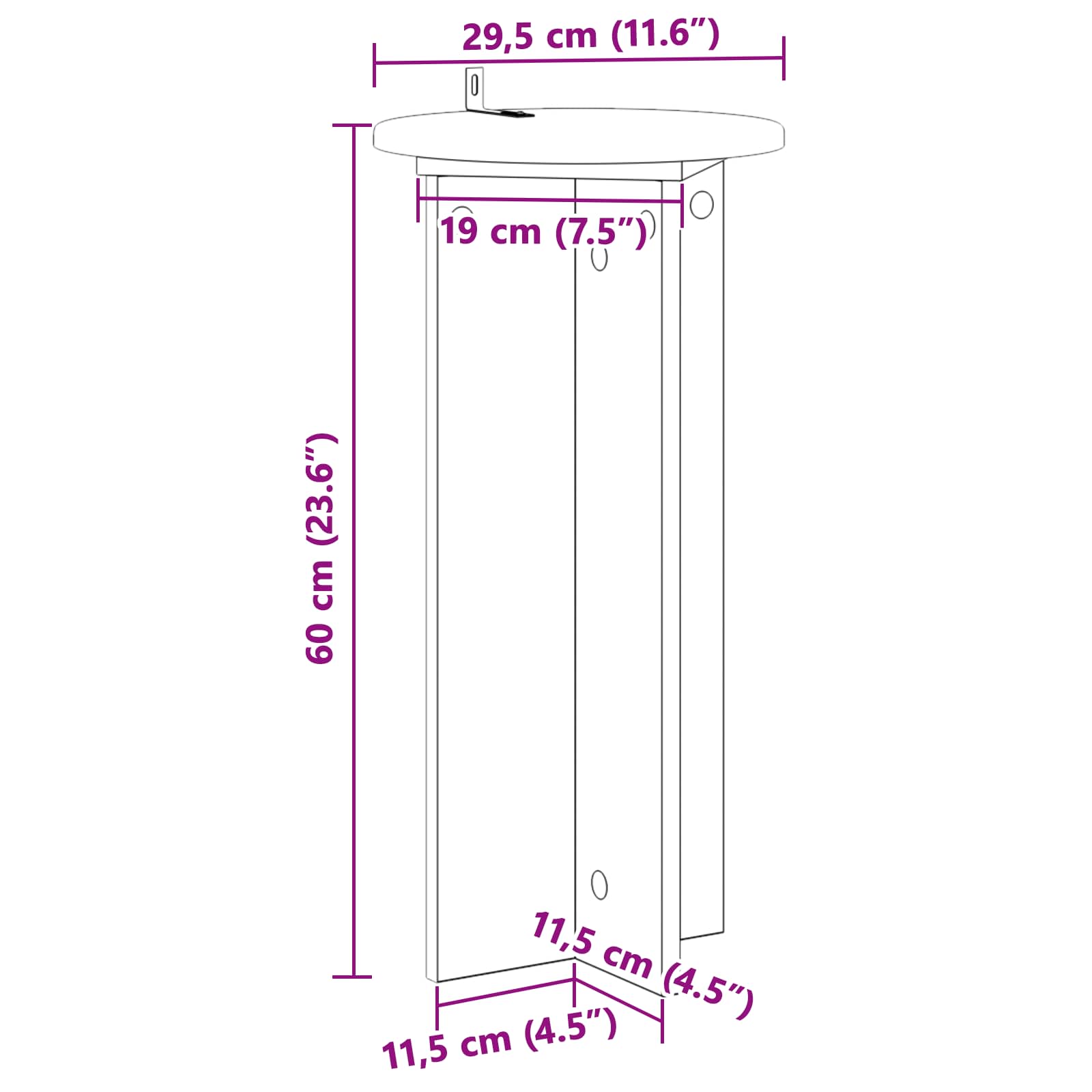 vidaXL Stojak na rośliny 2 pcs Czarny 29,5 x 29,5 x 60 cm