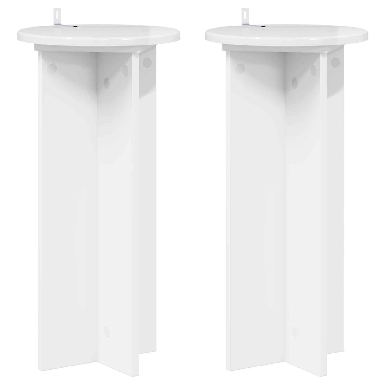 vidaXL Stojak na rośliny 2 pcs Biały wysoki połysk 29,5 x 29,5 x 60 cm