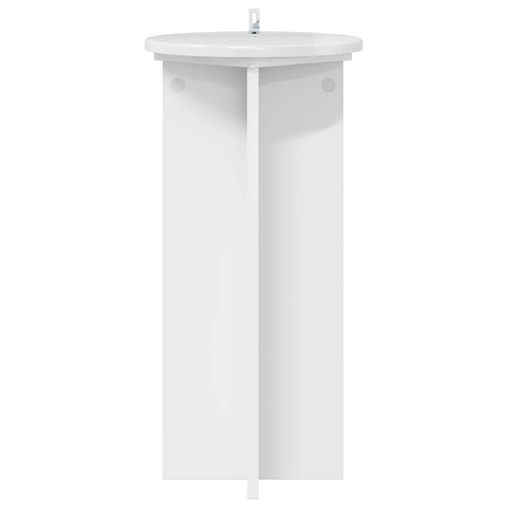 vidaXL Stojak na rośliny 2 pcs Biały wysoki połysk 29,5 x 29,5 x 60 cm