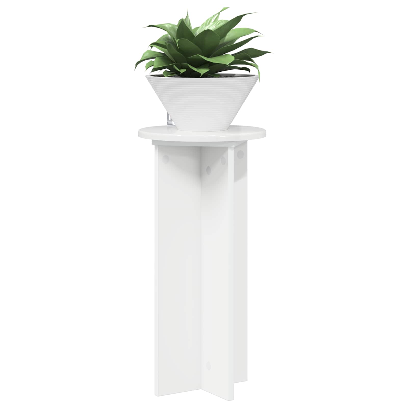 vidaXL Stojak na rośliny 2 pcs Biały wysoki połysk 29,5 x 29,5 x 60 cm