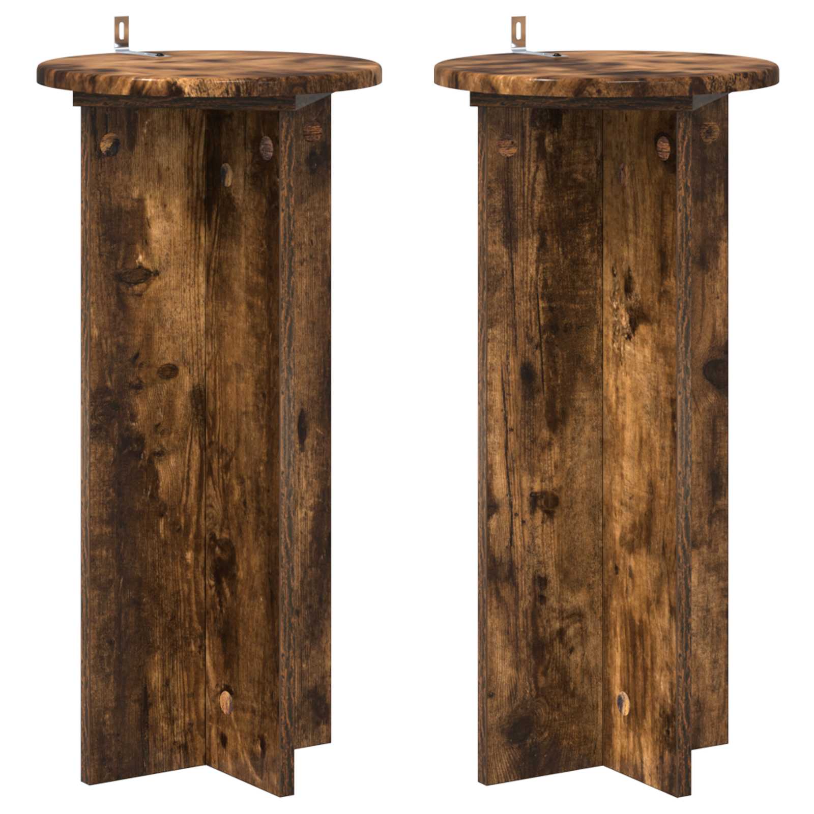 vidaXL Stojak na rośliny 2 pcs Dąb wędzony 29,5 x 29,5 x 60 cm