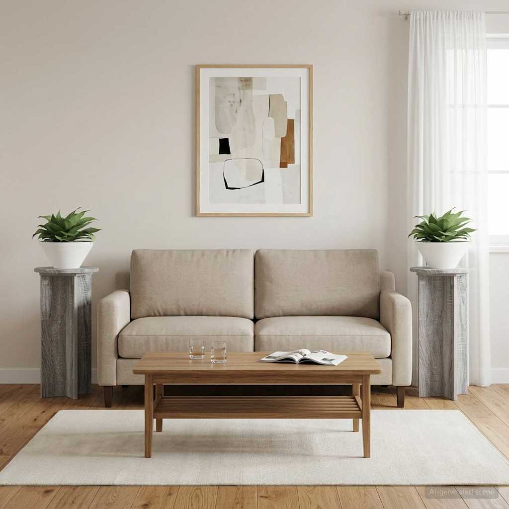 vidaXL Stojak na rośliny 2 pcs Szary Sonoma 29,5 x 29,5 x 60 cm
