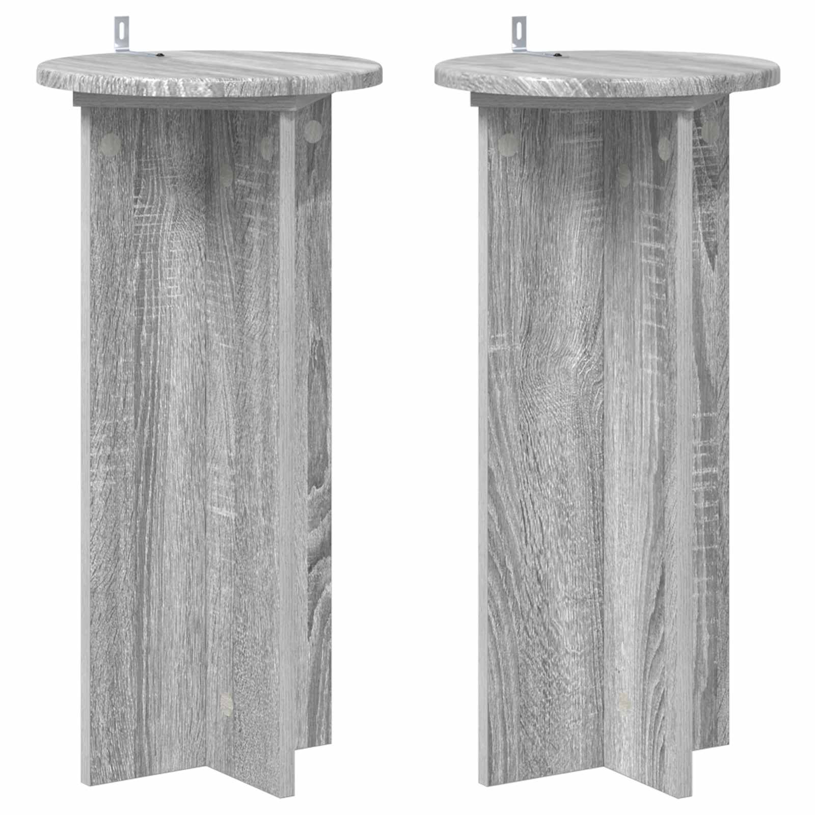 vidaXL Stojak na rośliny 2 pcs Szary Sonoma 29,5 x 29,5 x 60 cm