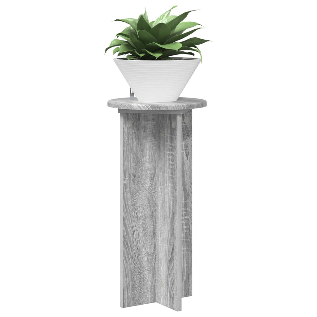 vidaXL Stojak na rośliny 2 pcs Szary Sonoma 29,5 x 29,5 x 60 cm