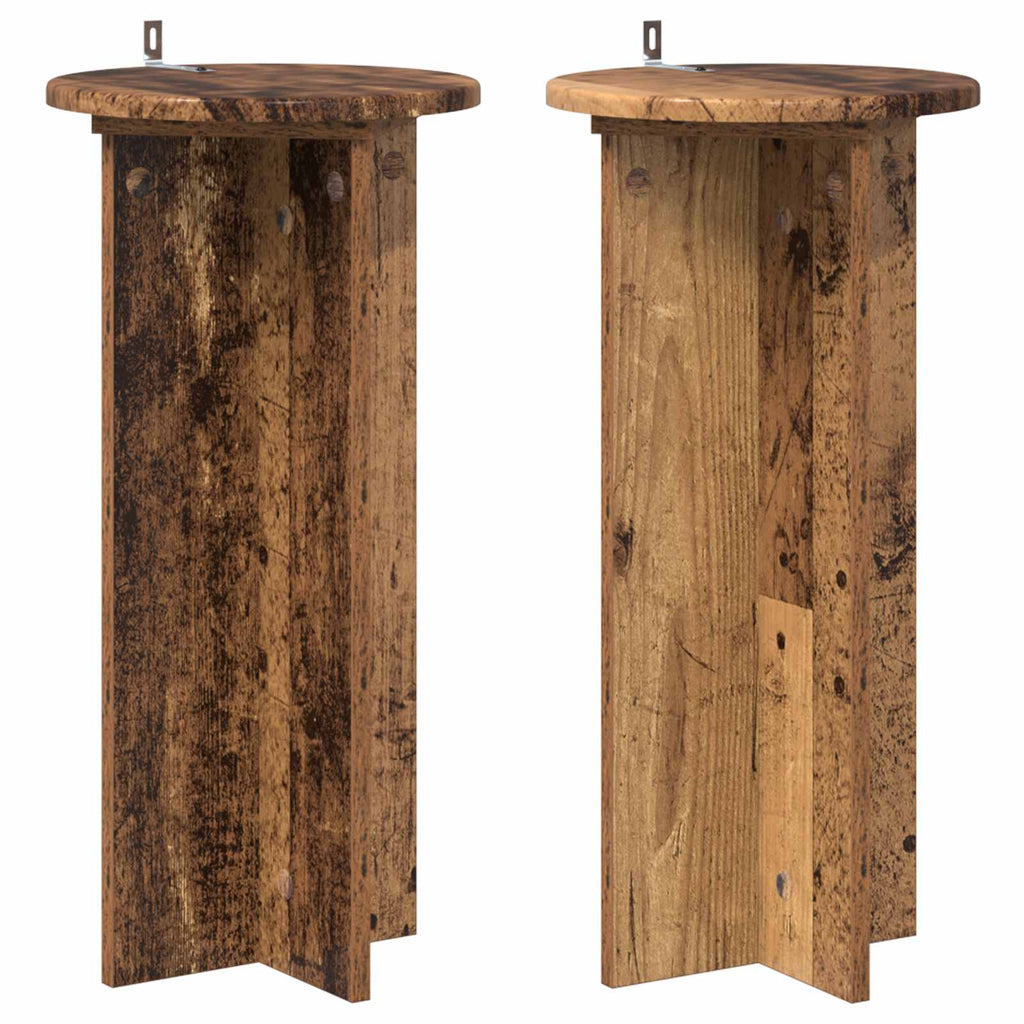 vidaXL Stojak na rośliny 2 pcs Stare drewno 29,5 x 29,5 x 60 cm