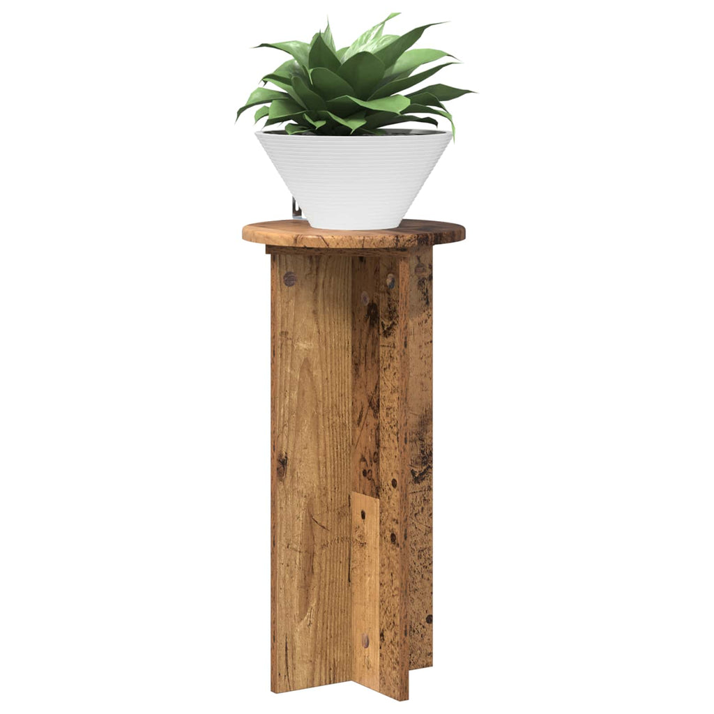 vidaXL Stojak na rośliny 2 szt. Stare drewno 29,5 x 29,5 x 60 cm