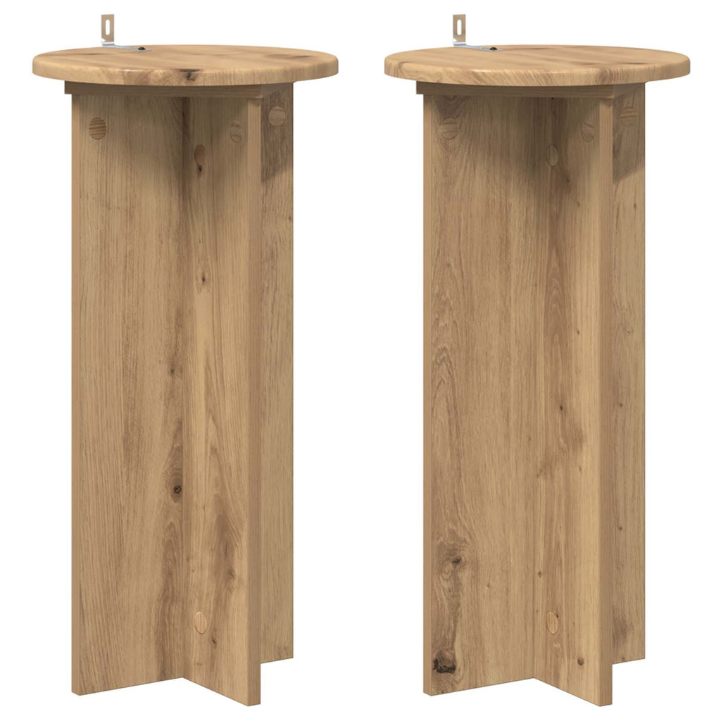 vidaXL Stojak na rośliny 2 szt. Dąb artisan 29,5 x 29,5 x 60 cm