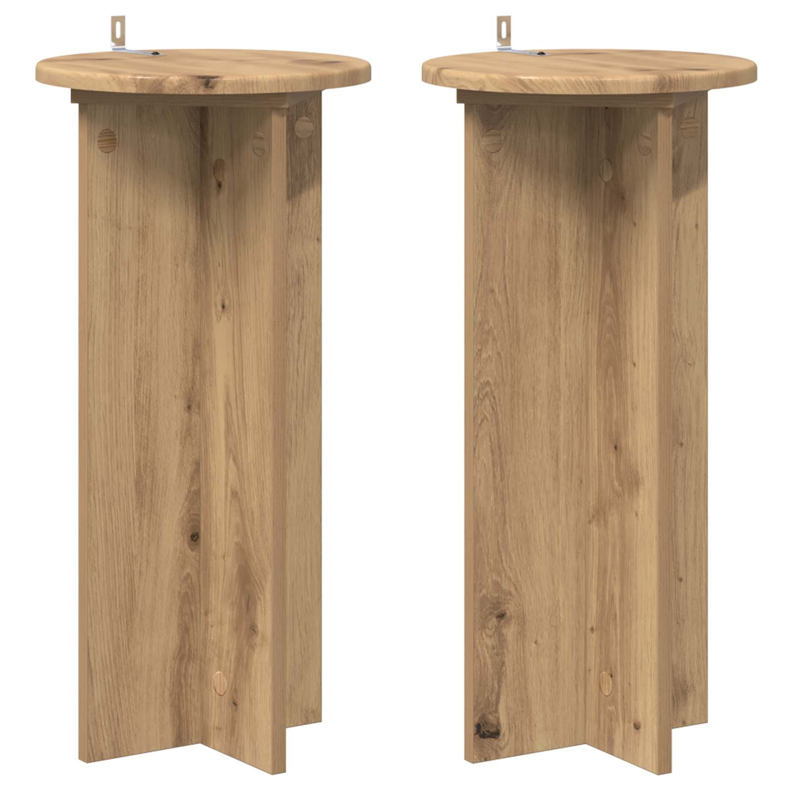vidaXL Stojak na rośliny 2 szt. Dąb artisan 29,5 x 29,5 x 60 cm