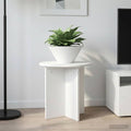 vidaXL Stojak na rośliny 2 pcs Biały Ø40 x 40 cm Drewno inżynieryjne