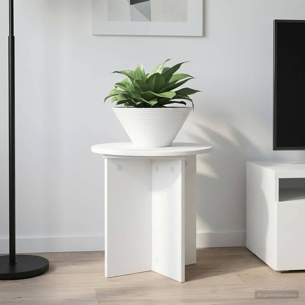 vidaXL Stojak na rośliny 2 pcs Biały Ø40 x 40 cm Drewno inżynieryjne