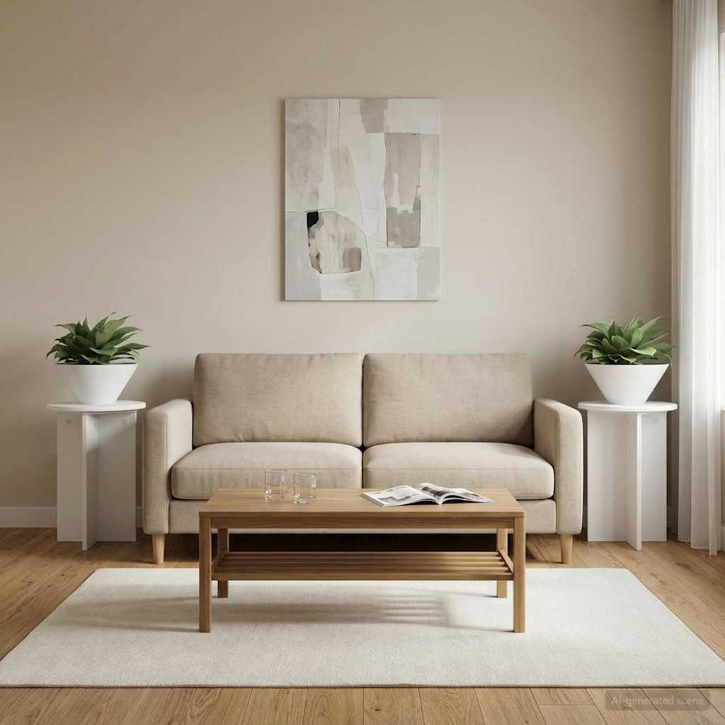 vidaXL Stojak na rośliny 2 pcs Biały Ø40 x 40 cm Drewno inżynieryjne