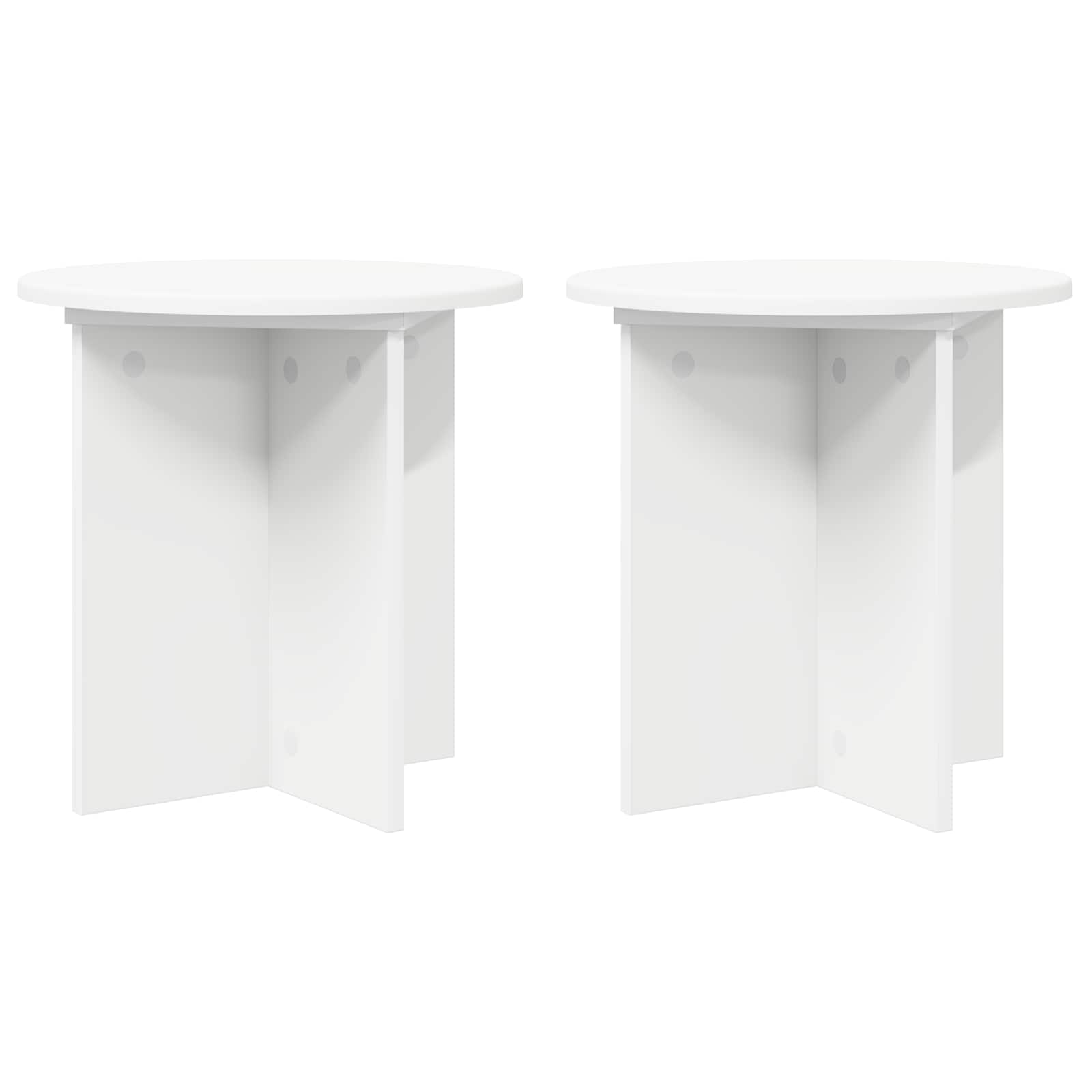 vidaXL Stojak na rośliny 2 pcs Biały Ø40 x 40 cm Drewno inżynieryjne