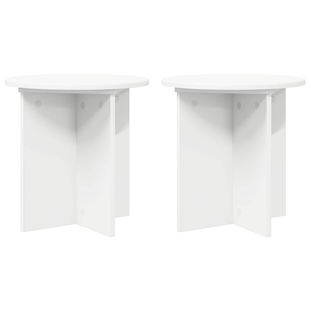 vidaXL Stojak na rośliny 2 pcs Biały Ø40 x 40 cm Drewno inżynieryjne