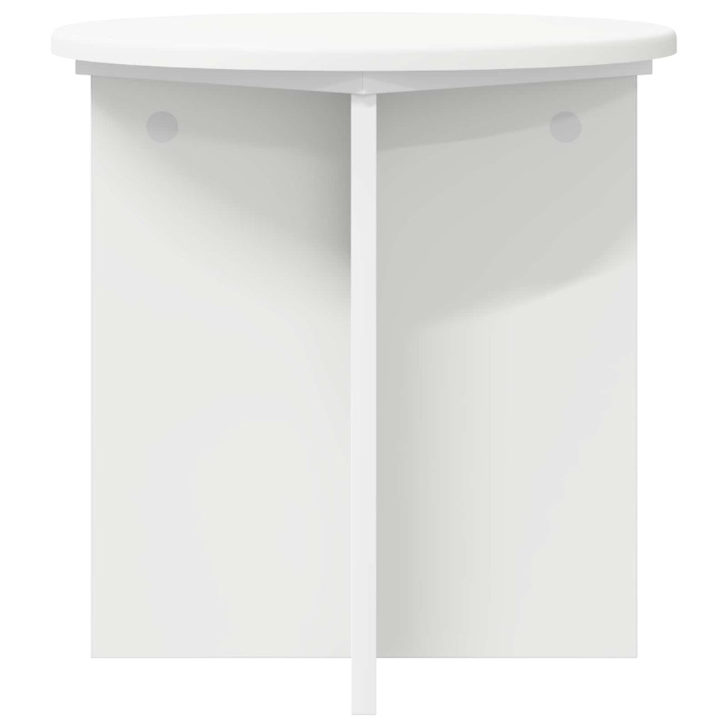 vidaXL Stojak na rośliny 2 pcs Biały Ø40 x 40 cm Drewno inżynieryjne