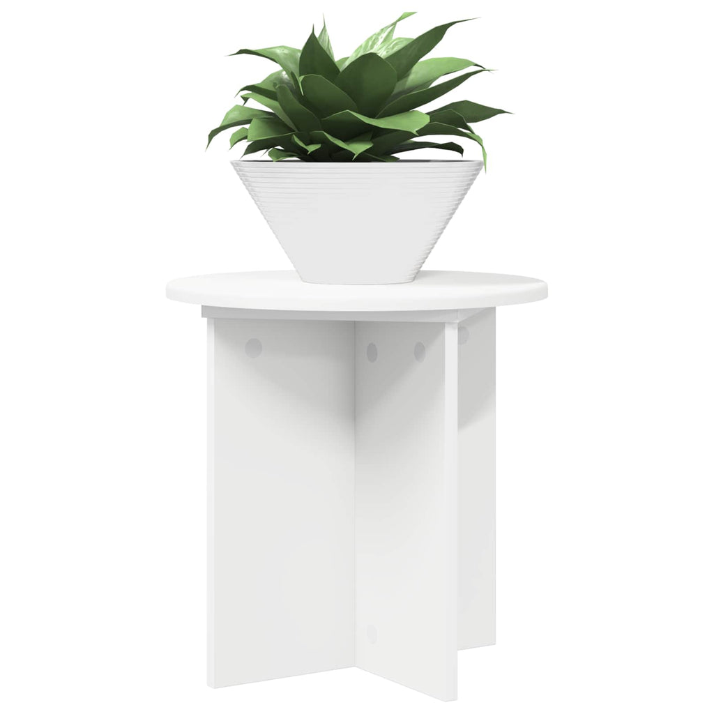 vidaXL Stojak na rośliny 2 pcs Biały Ø40 x 40 cm Drewno inżynieryjne