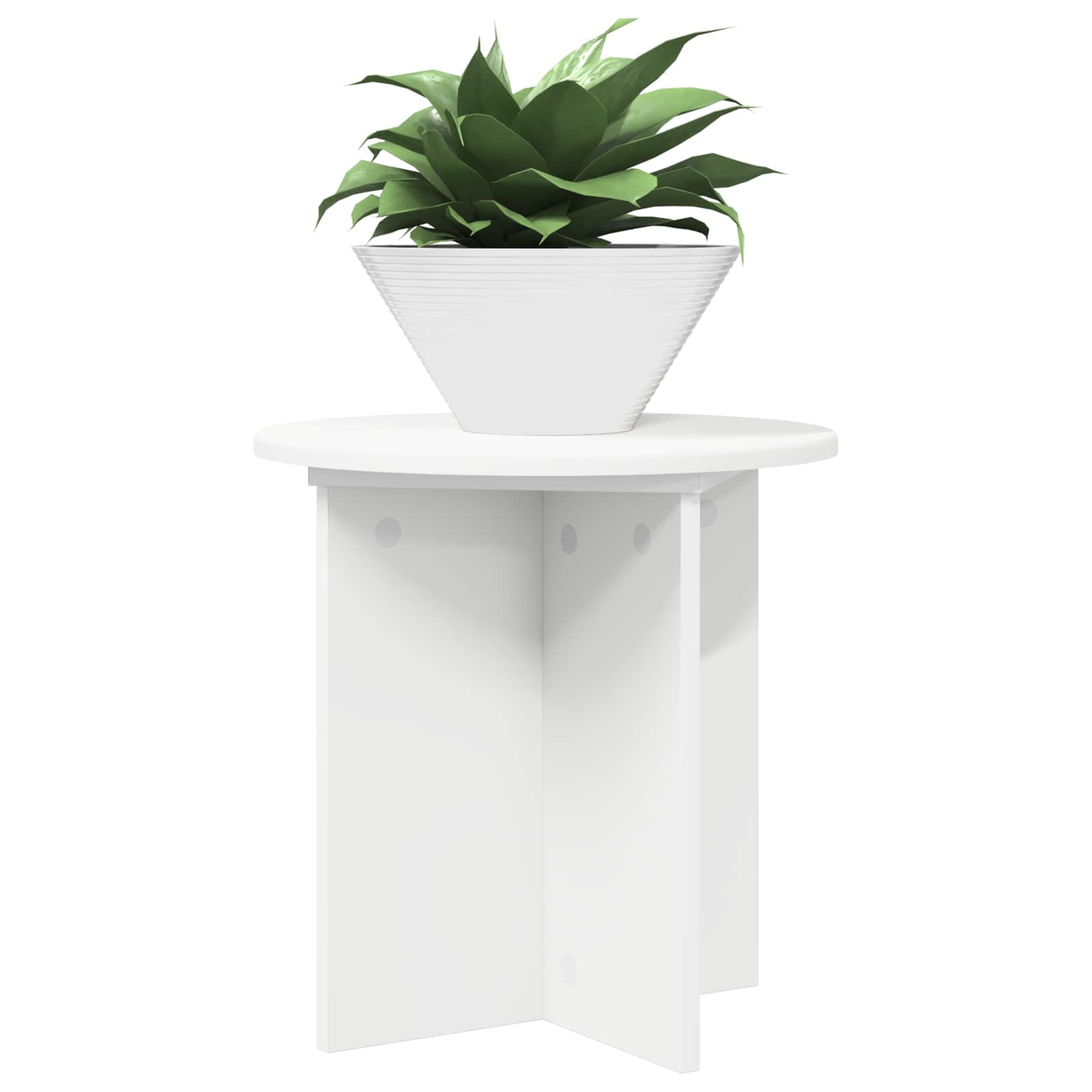 vidaXL Stojak na rośliny 2 pcs Biały Ø40 x 40 cm Drewno inżynieryjne