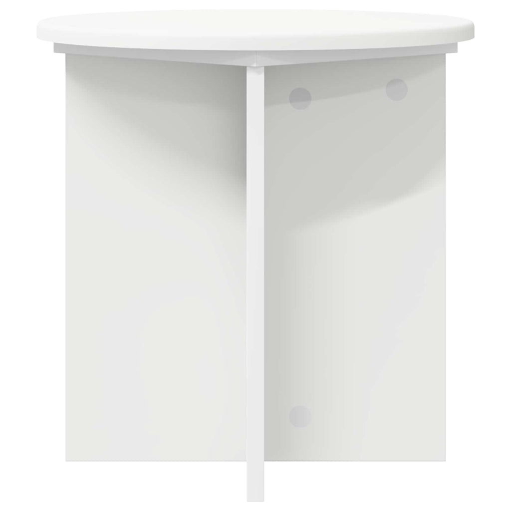 vidaXL Stojak na rośliny 2 pcs Biały Ø40 x 40 cm Drewno inżynieryjne
