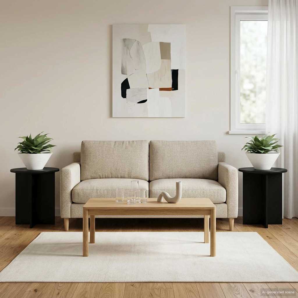 vidaXL Stojak na rośliny 2 pcs Czarny 40 x 40 x 40 cm