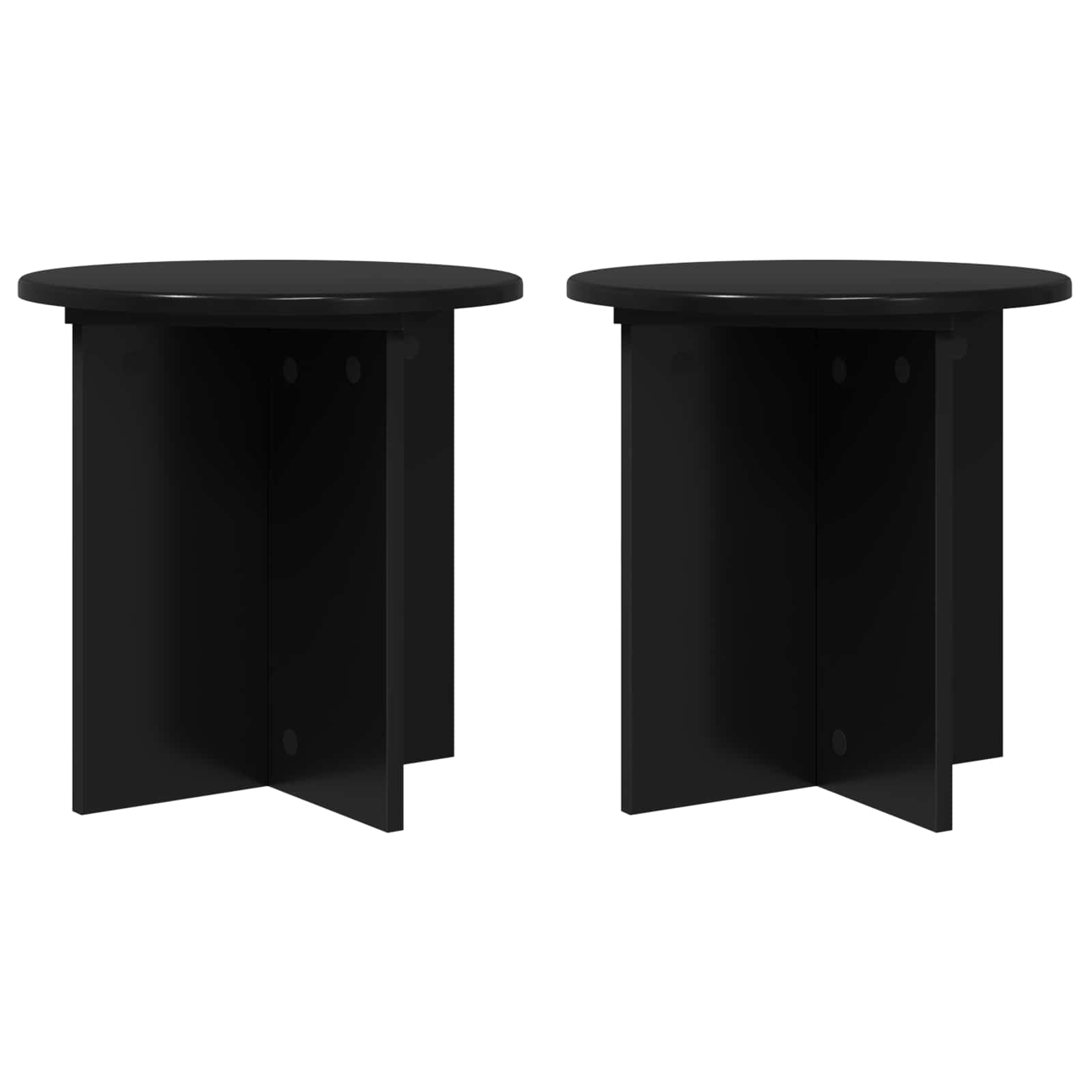 vidaXL Stojak na rośliny 2 pcs Czarny 40 x 40 x 40 cm