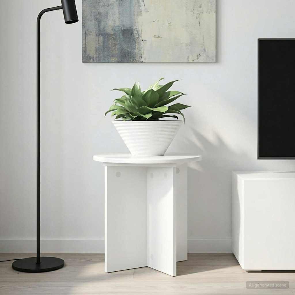 vidaXL Stojak na rośliny 2 pcs Biały wysoki połysk 40 x 40 x 40 cm
