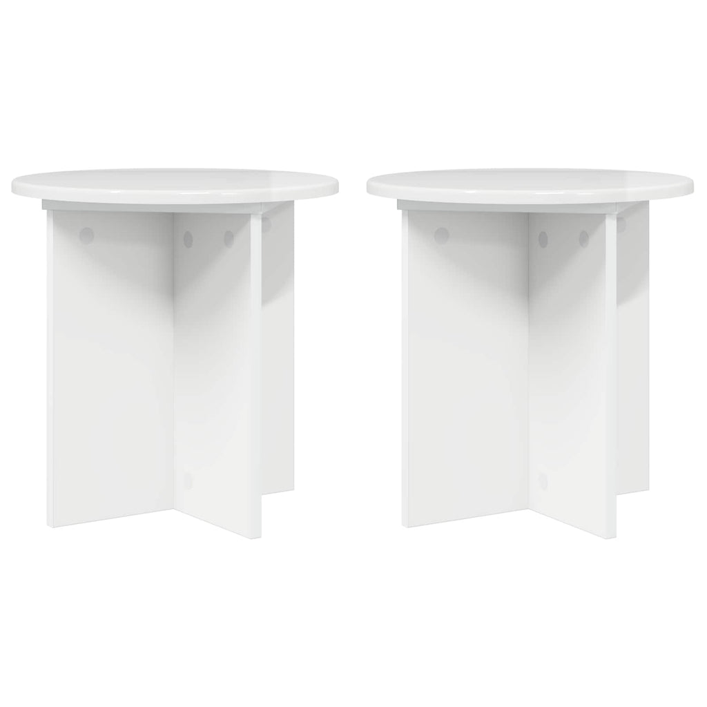 vidaXL Stojak na rośliny 2 pcs Biały wysoki połysk 40 x 40 x 40 cm