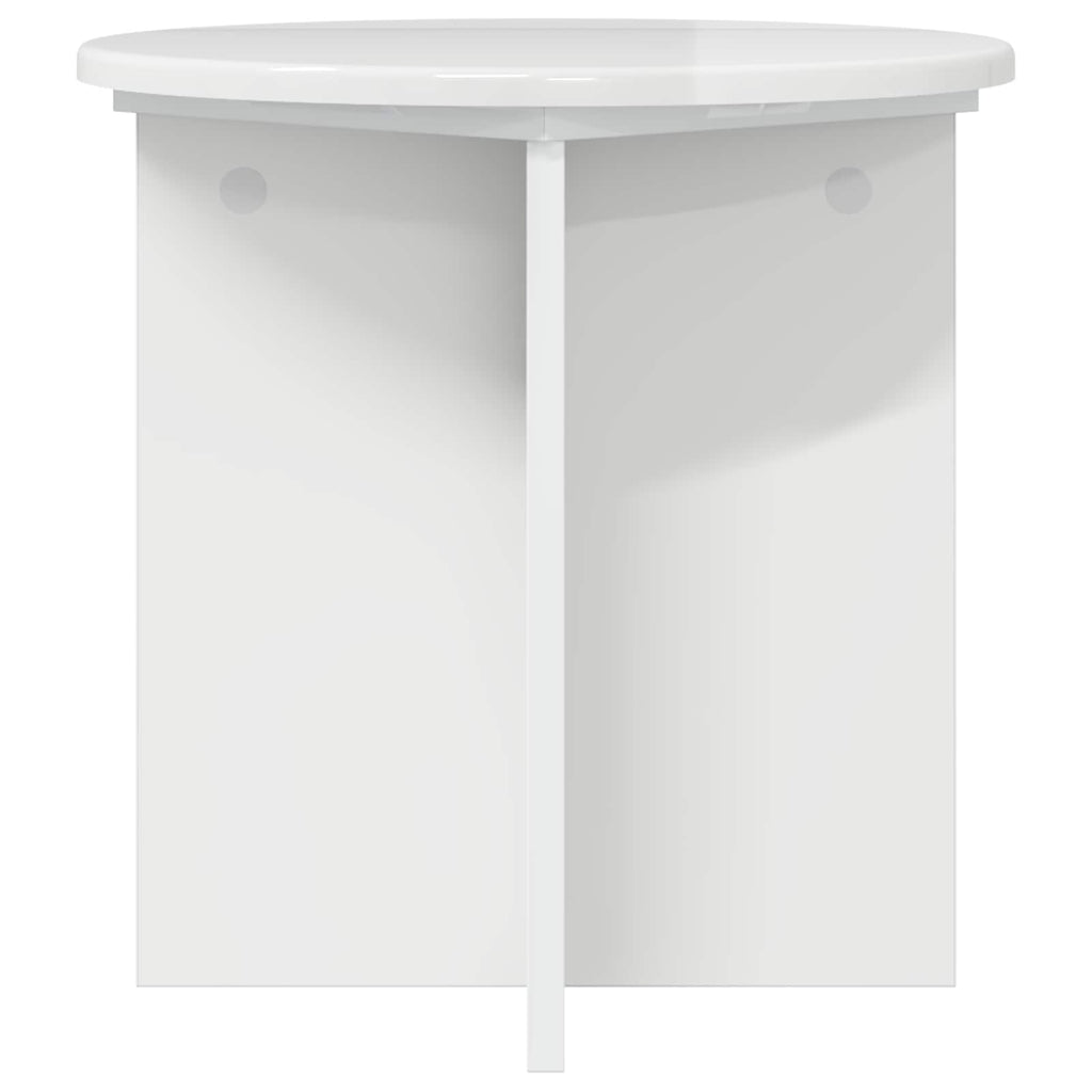vidaXL Stojak na rośliny 2 pcs Biały wysoki połysk 40 x 40 x 40 cm