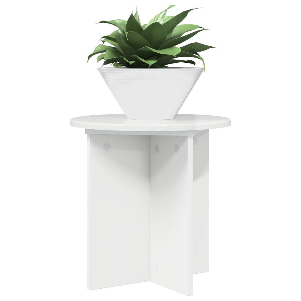vidaXL Stojak na rośliny 2 pcs Biały wysoki połysk 40 x 40 x 40 cm