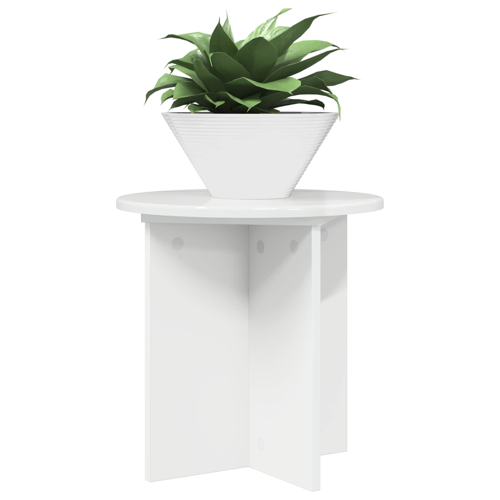 vidaXL Stojak na rośliny 2 pcs Biały wysoki połysk 40 x 40 x 40 cm