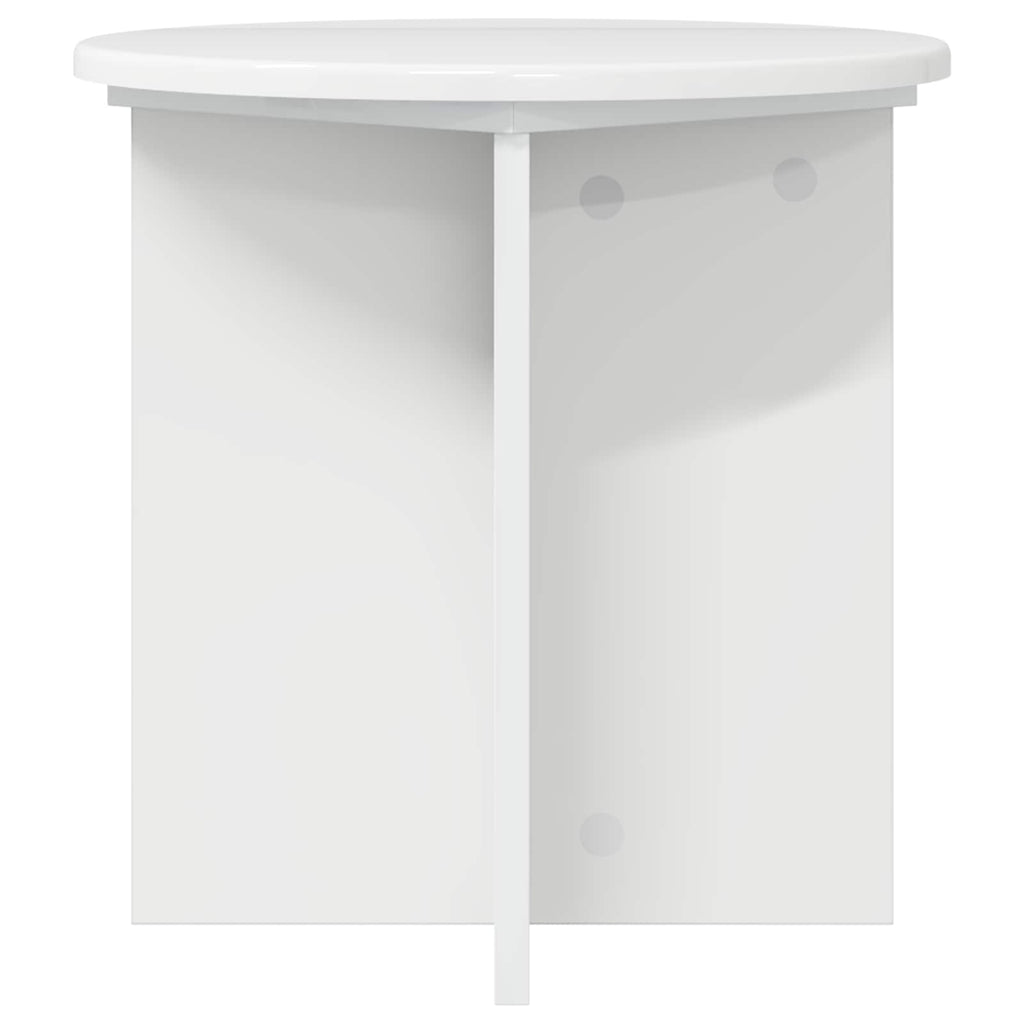 vidaXL Stojak na rośliny 2 pcs Biały wysoki połysk 40 x 40 x 40 cm